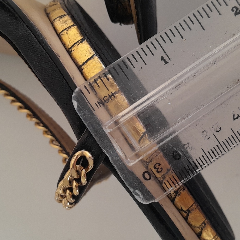 Reiss Chain Strap Heels Black Gold Size 10 - Picture 6 of 12